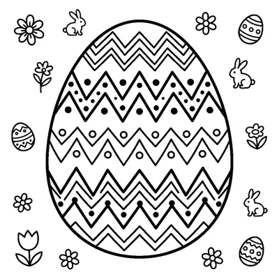 Easter egg with zigzag patterns