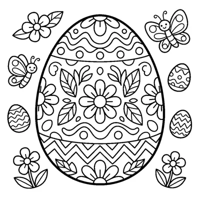 Œuf de Pâques à fleurs