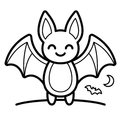 Tiny bat with spread wings