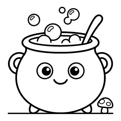 Bubbling magic cauldron