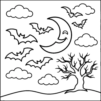 Envolée de chauves-souris au clair de lune
