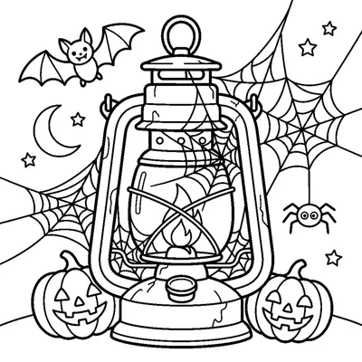 Old lantern covered in a spiderweb
