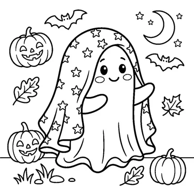 A playful ghost peeking from under a sheet