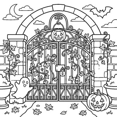 Old iron garden gate covered in ivy