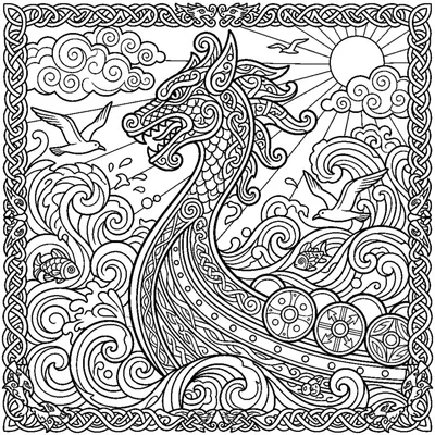 Viking Ship Dragon Carving