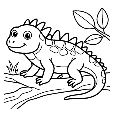 Pequena iguana com espinhos nas costas