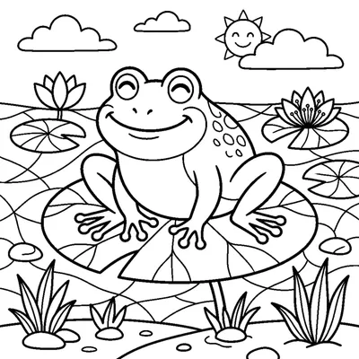Sapo grande sentado numa vitória-régia