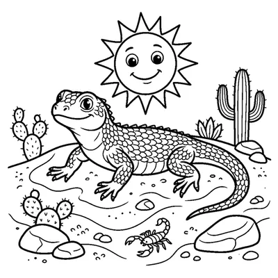 Lagarto do deserto a apanhar sol na areia