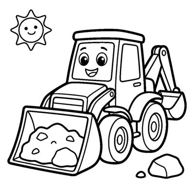 Happy loader with a full bucket