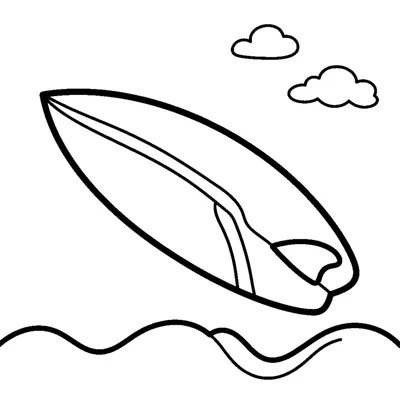 Small surfboard with a pointy nose