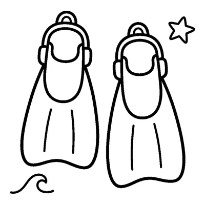 Swimming fins side by side