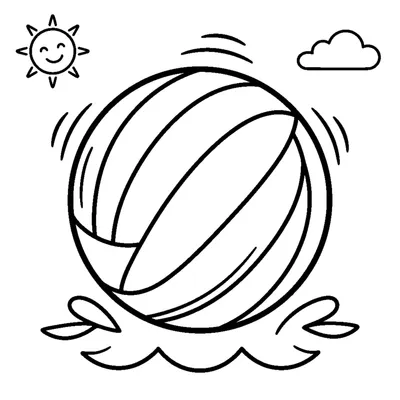 Palla da spiaggia a righe che rimbalza
