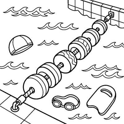 Pool lane rope with buoys