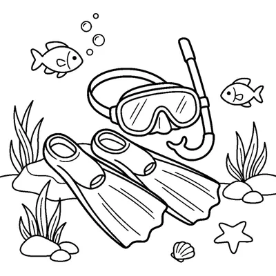 Snorkel and flippers set