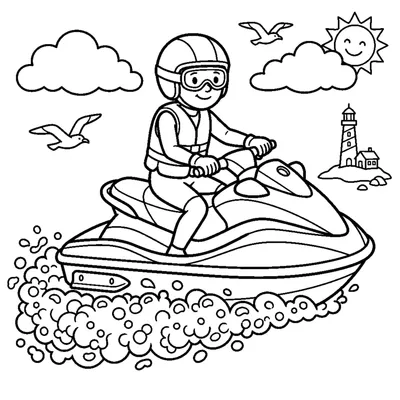 Jet ski making a foamy wake