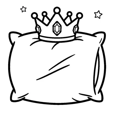 Soft pillow with a crown on top