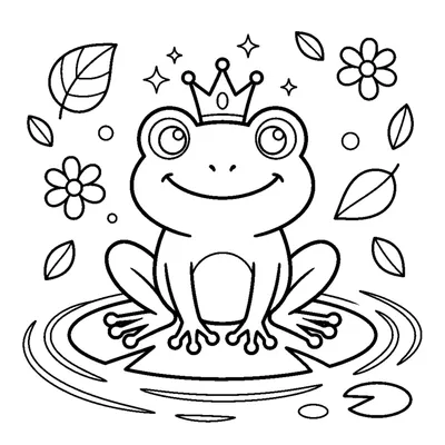 A little frog with a golden crown