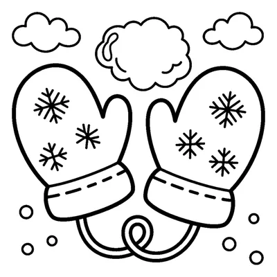 Pair of thick woolly gloves