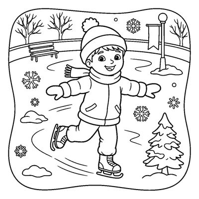 Enfant patinant sur la glace