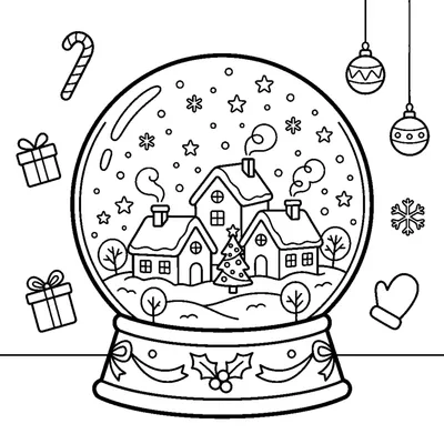 Snow globe with a tiny village inside