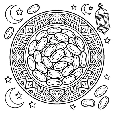 Carved plate filled with dates