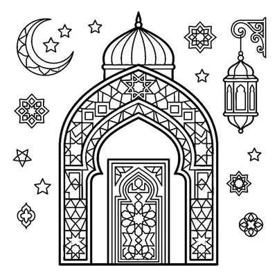 Geometric design with arches and domes