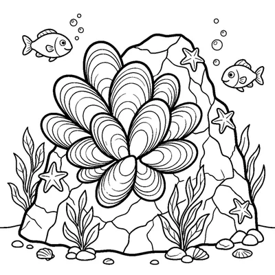 Miesmuscheln am Felsen