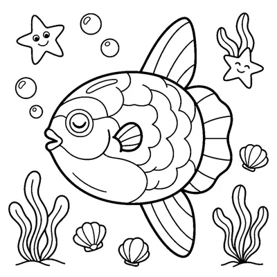 Runder Mondfisch mit großen Flossen