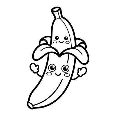 Pagina da colorare di banane simpatiche