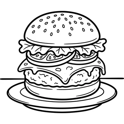 Malvorlage leckerer Hamburger