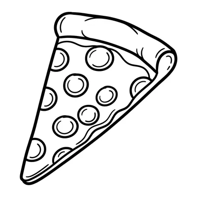 Page de coloriage de part de pizza au pepperoni