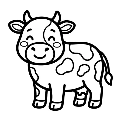 Pagina da colorare di una simpatica mucca