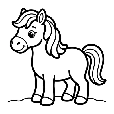 Pagina da colorare di un simpatico pony