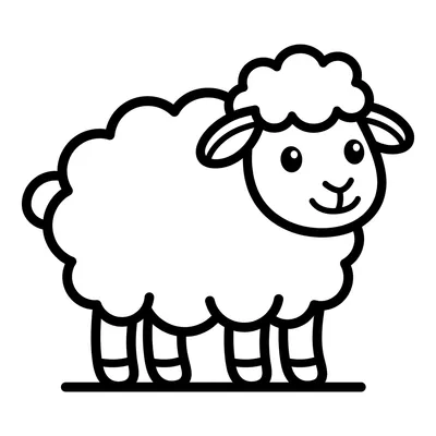 Pagina da colorare di un simpatico agnello