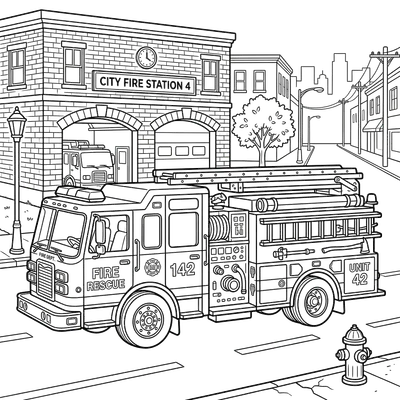 Fire Truck Coloring Page