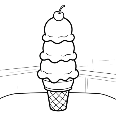 Page de coloriage de cornet de glace